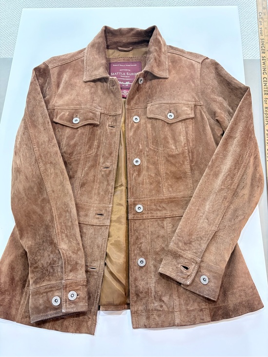 Eddie Bauer Jackets & Blazers - Eddie Bauer Brown Suede Button-Front Jacket